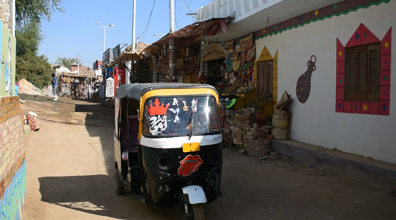 Toktok in Nuba roads,Aswan, Egypt.