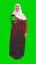 An Egyptian mother checking her mobile phone happily and enthusiastically. holding the mobile and recommending using an application or service