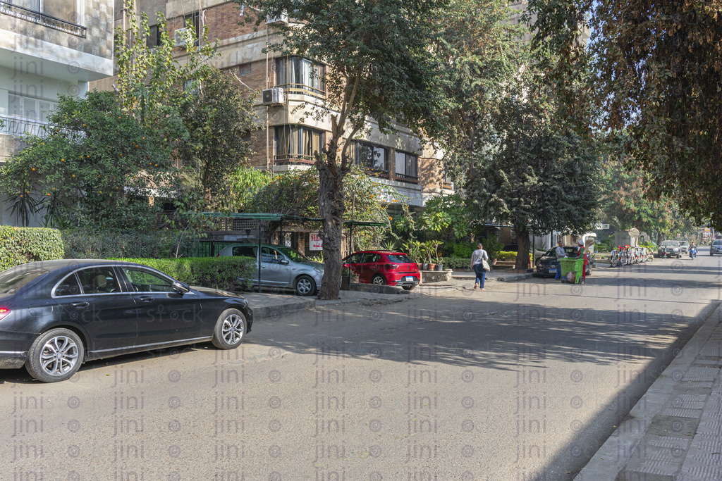 woman crossing the road