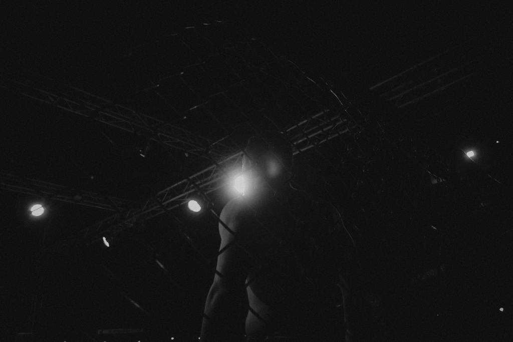 wrestler in the MMA in black and white