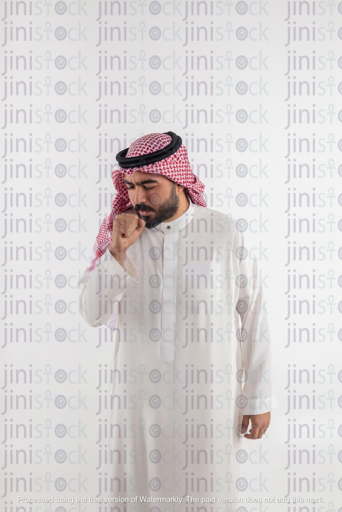 Khaliji or saudi man coughing