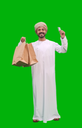 omani khaliji saudi man from gulf holding shopping bags