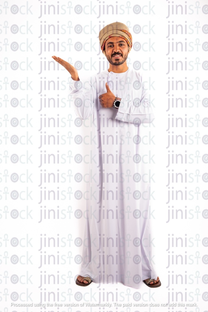 Omani arab khaliji man from gulf making a thumb up