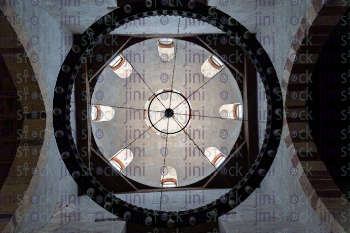 Circle chandelier in the ceilling - stock image