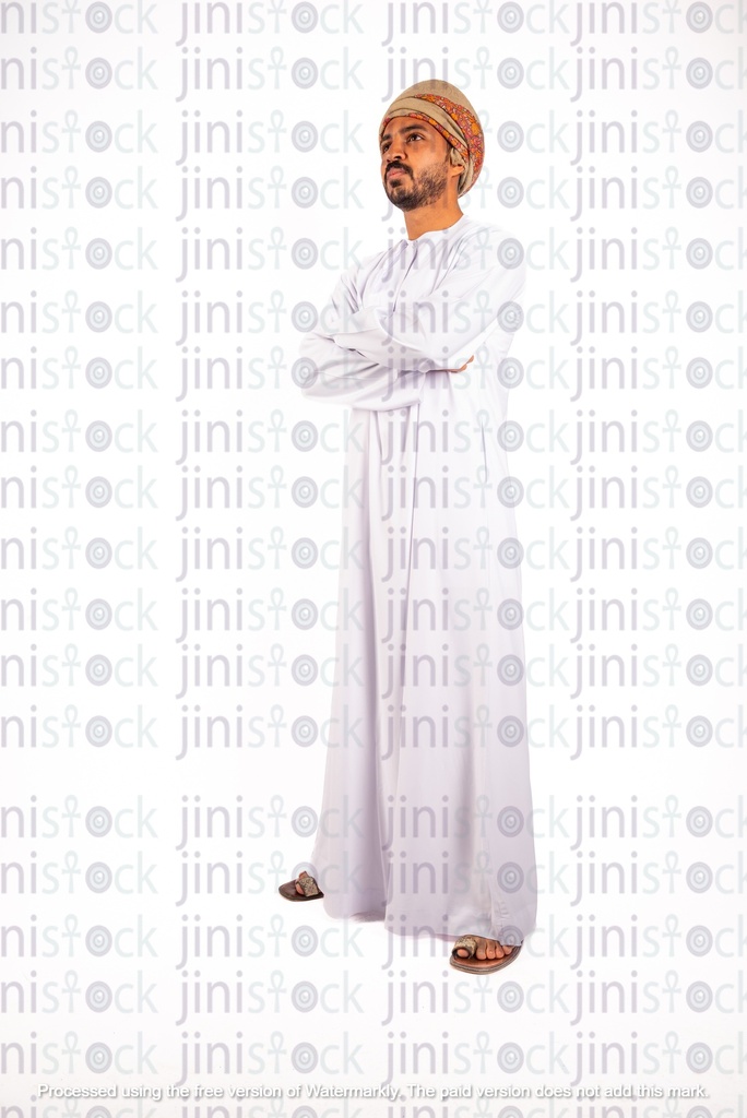 Omani arab khaliji man from gulf standing proud