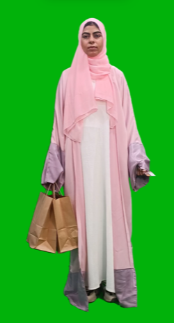 khaliji saudi Arabian woman from the gulf holding shopping bag and a visa card