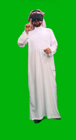 khaliji arabian saudi man from gulf wearing  VR glass