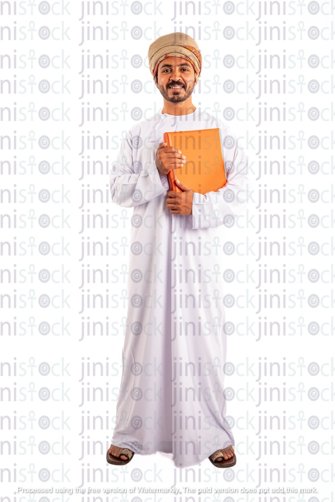 Omani arab khaliji man from Gulf holding folder