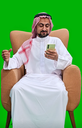 khaliji saudi arab from gulf ordering coffee online from mobile with popping effect