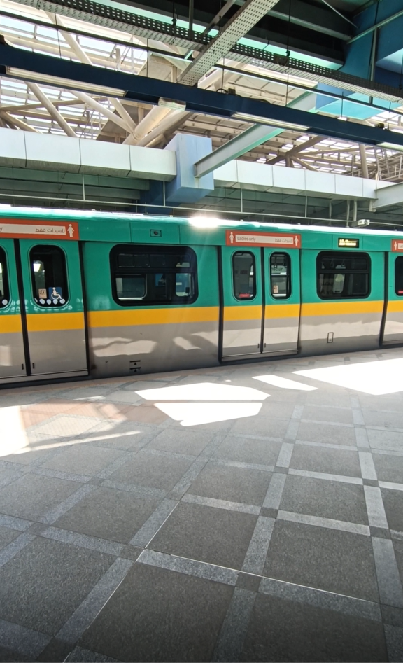 metro 3rd line adly mansour green line on the move from the station