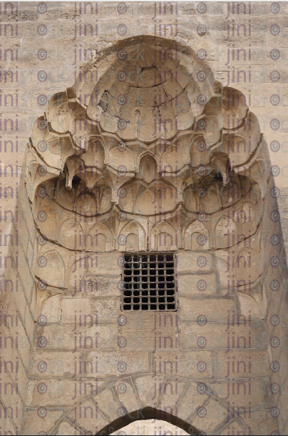 decorative arch inside a mosque - stock image