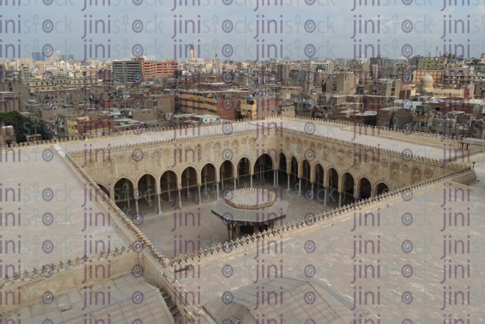 mosque hall top view - stock image