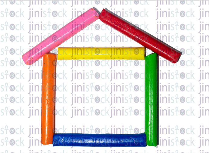 playdough as house - stock image