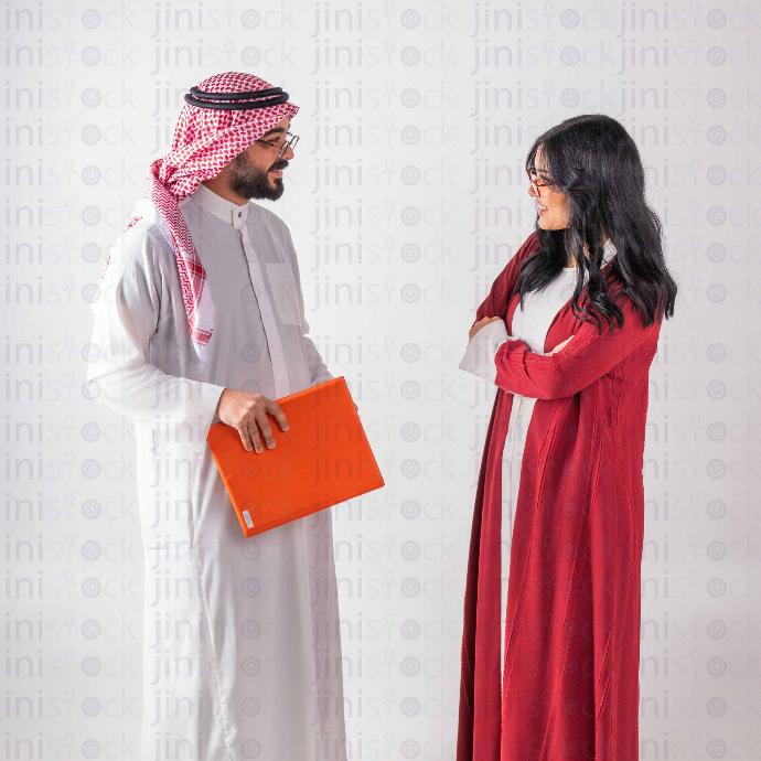 khaliji man and woman stock image with high quality