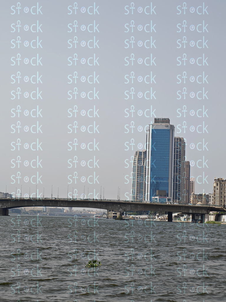 The bridge connects the two banks of Cairo over the sparkling waters