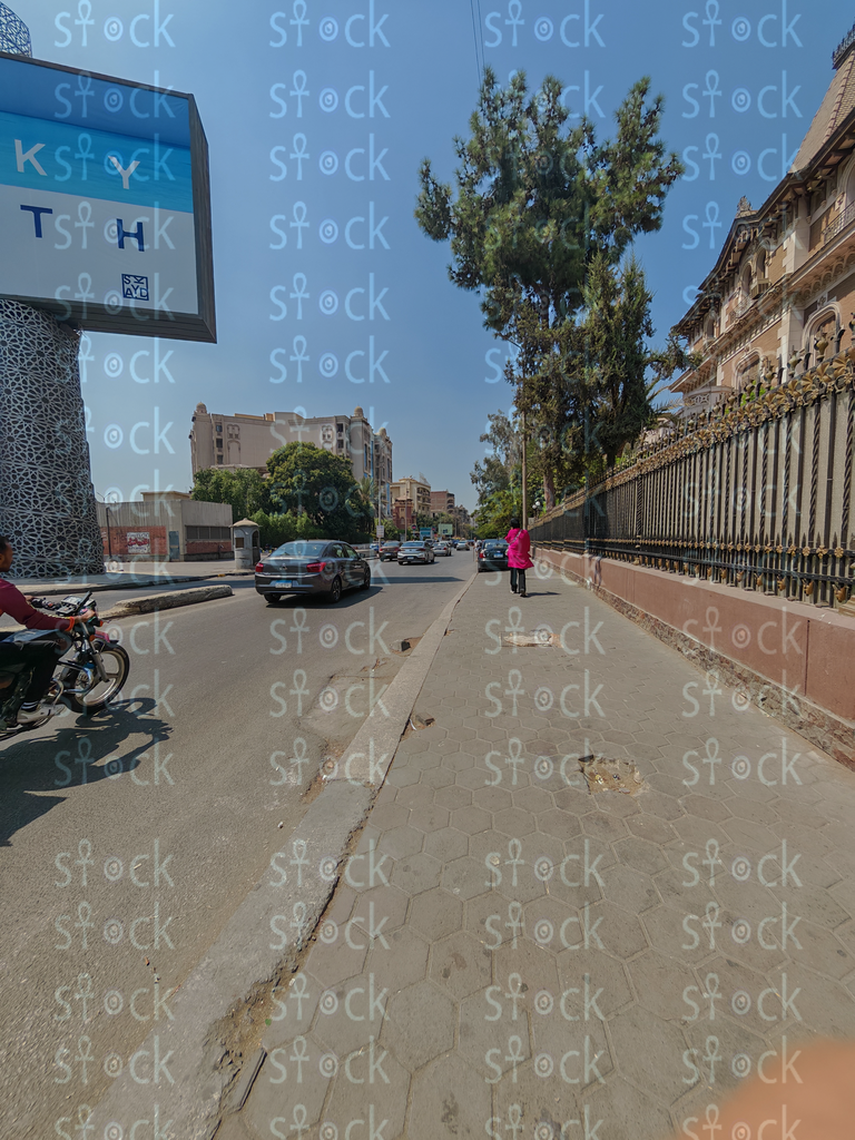 Empty street view in Heliopolis