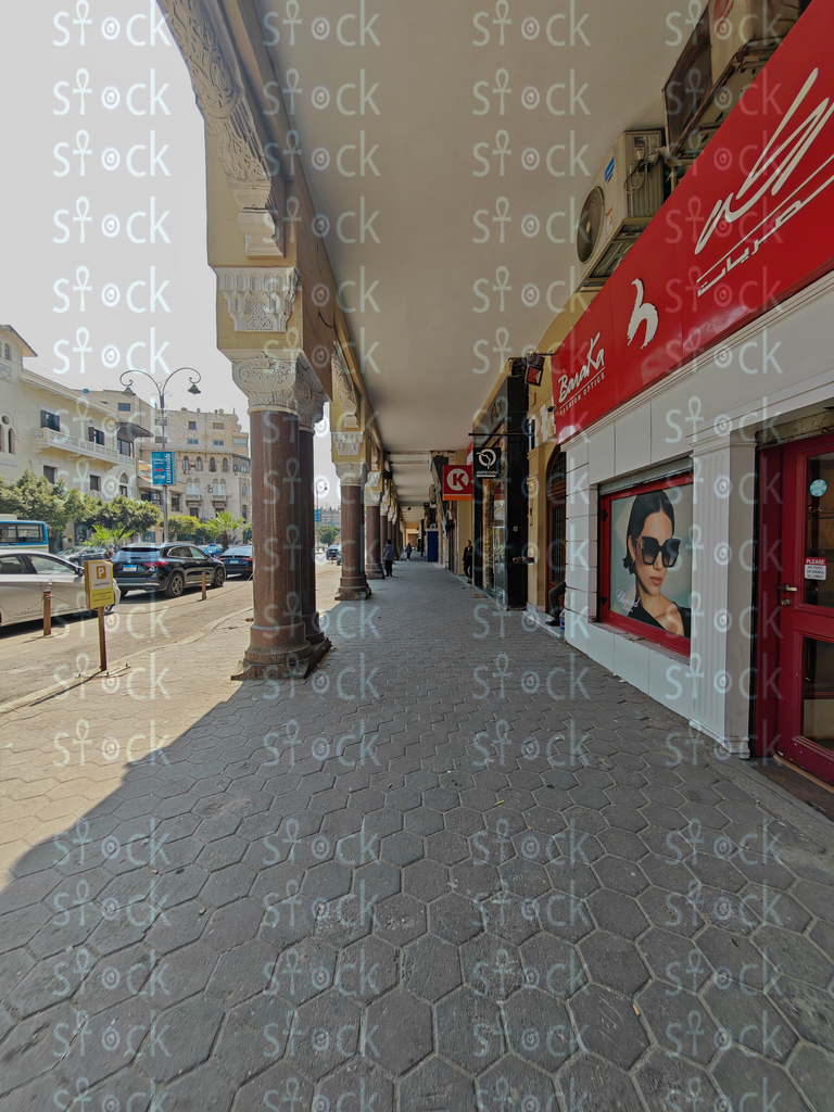 Shops and pedestrian path 