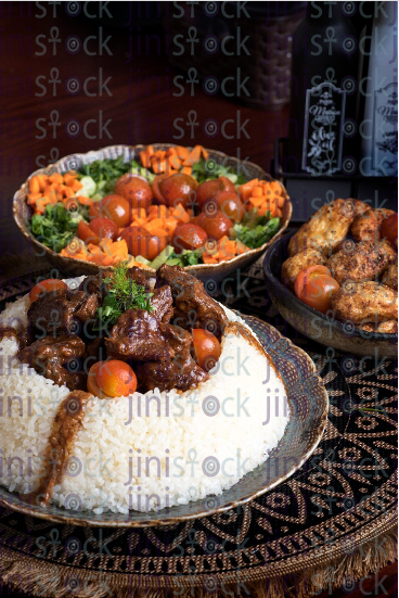 traditional egyptian lunch - stock image