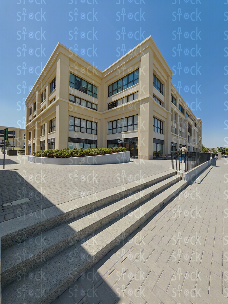 Angular corner building with glass