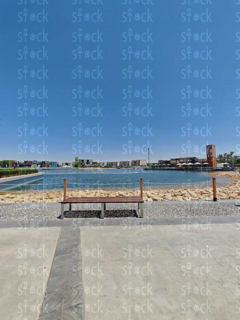Boardwalk steps facing the lake