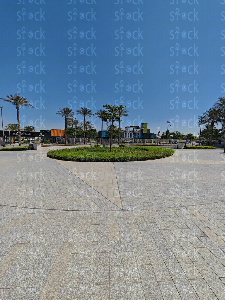 Open plaza with central seating 