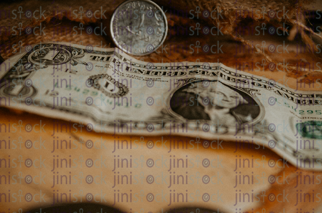 Dollar and one dirham- Stock image