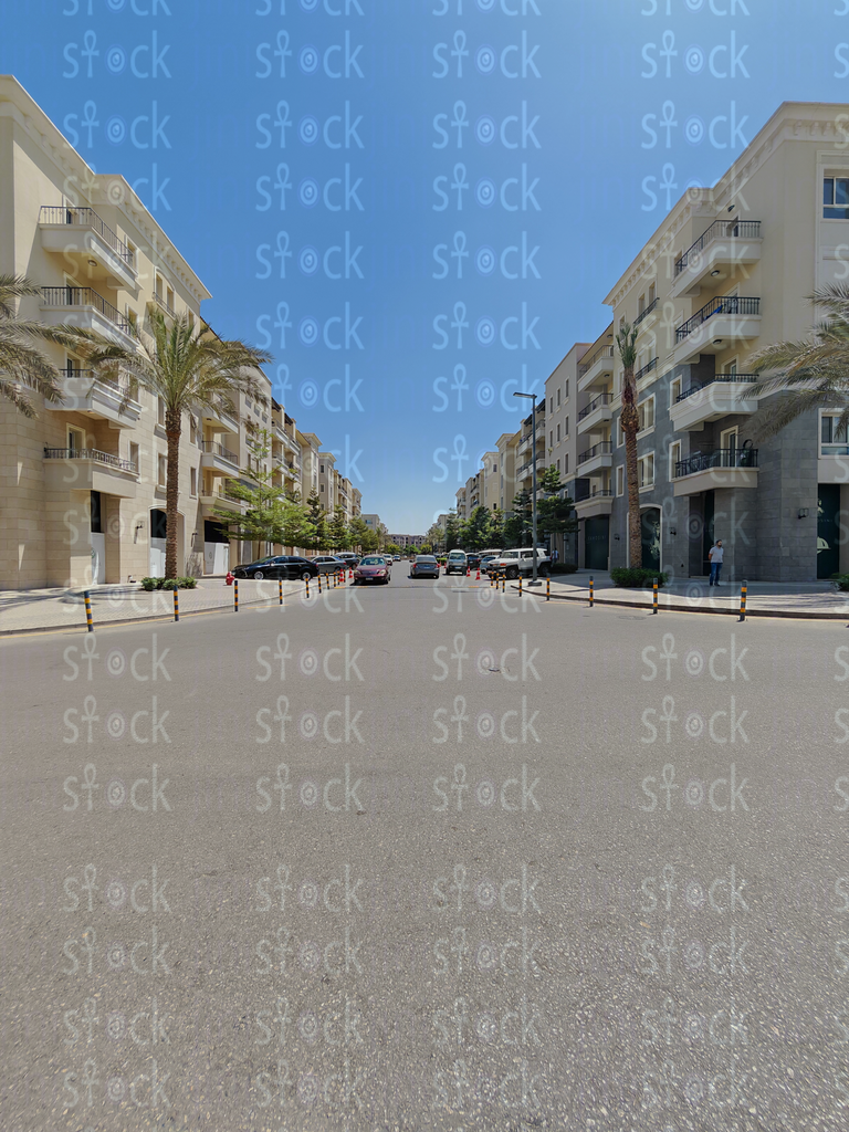 Wide paved plaza in New Cairo 