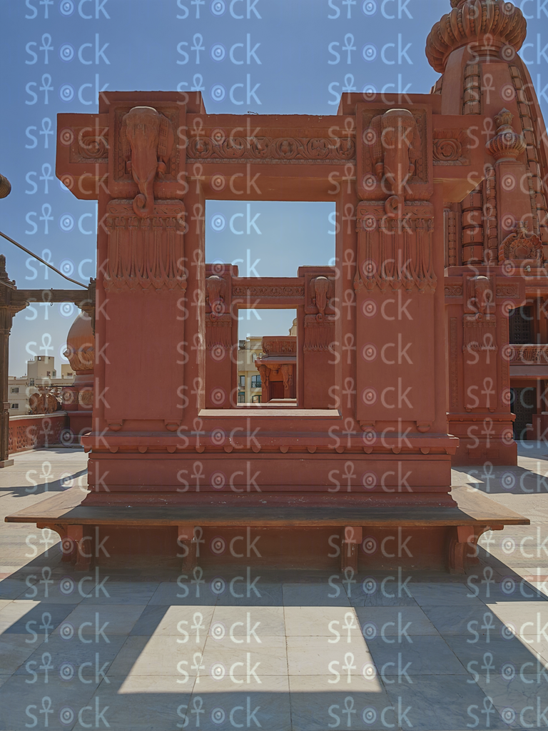 Archway framing palace view