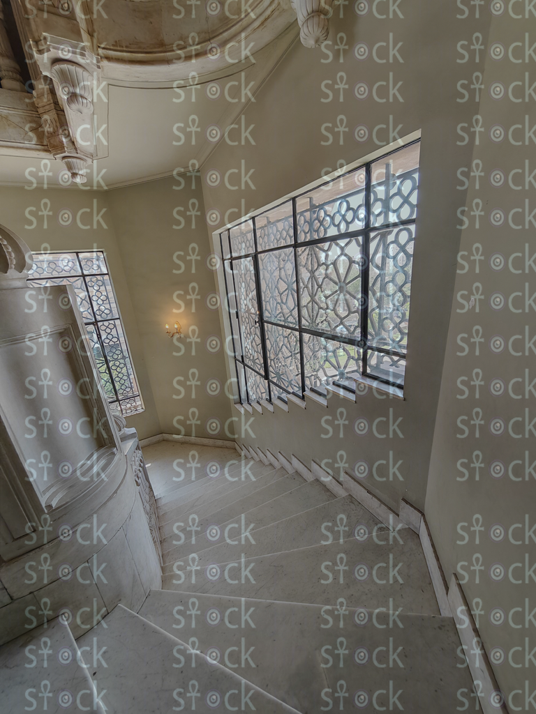 Marble staircase bathed in light 