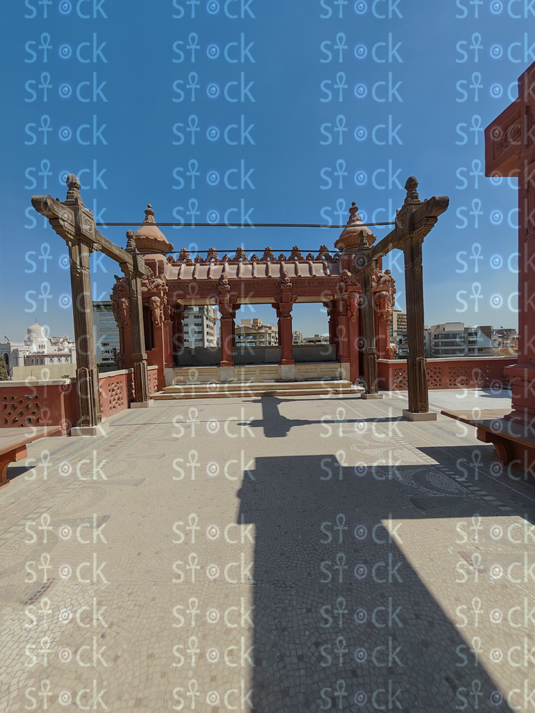 Relief carved statues on columns