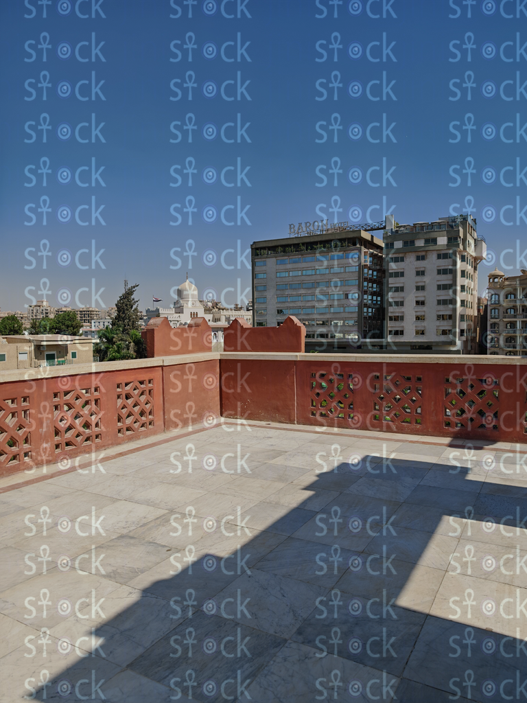 Rooftop terrace, city panorama