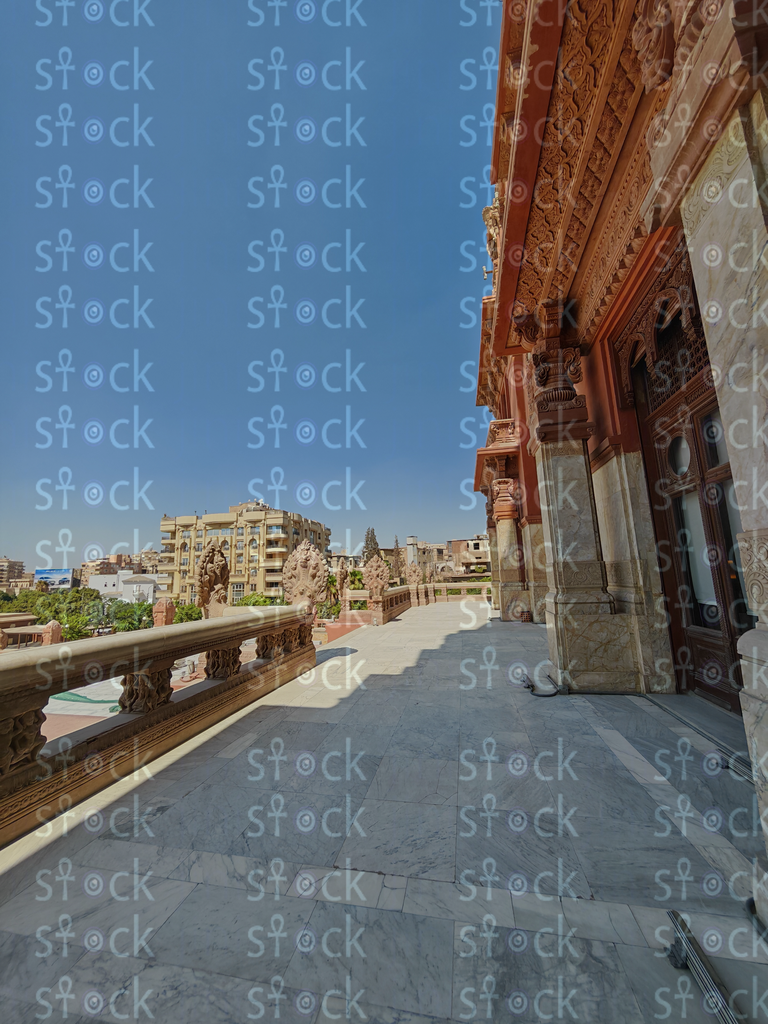 Wide terrace beside palace wall 