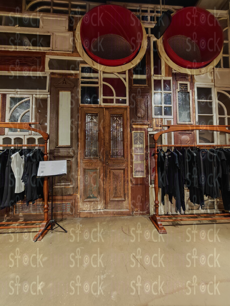 An art wall of old wooden doors