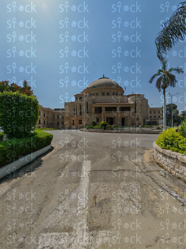 A panoramic view of the university's dome building