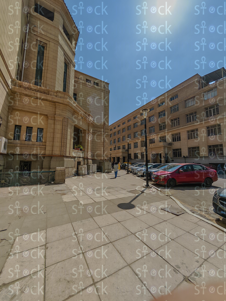 Parking lot behind the main university building