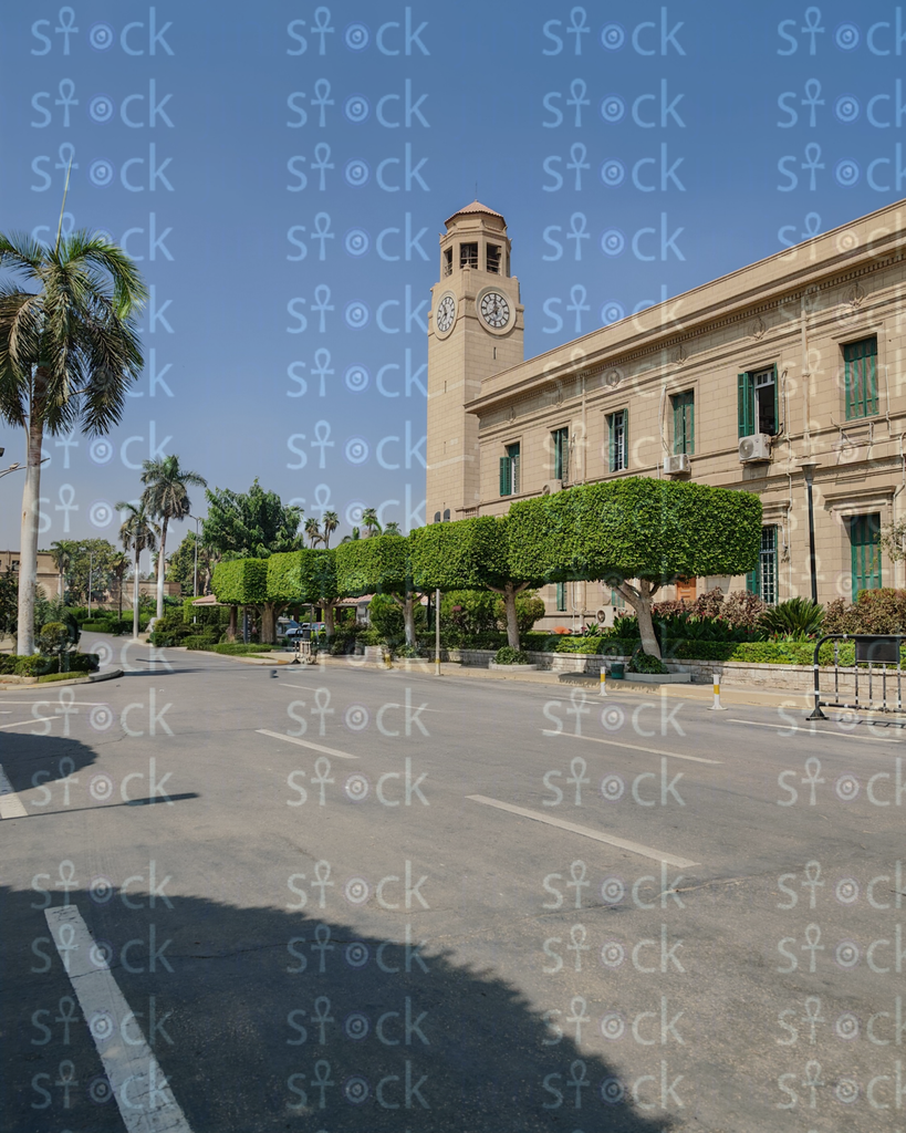 Part of the Faculty of Arts building next to the Cairo University Clock Tower