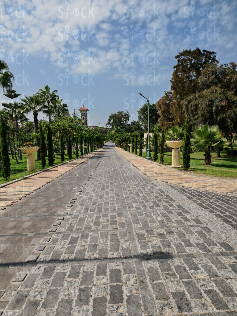 Cobblestone Walkway through Montaza Gardens