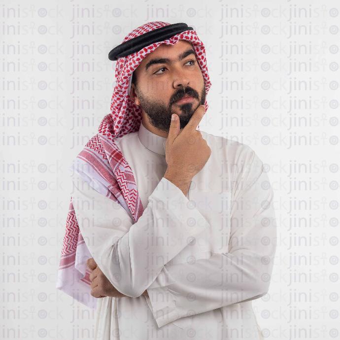 khaliji man wondering stock image with high quality