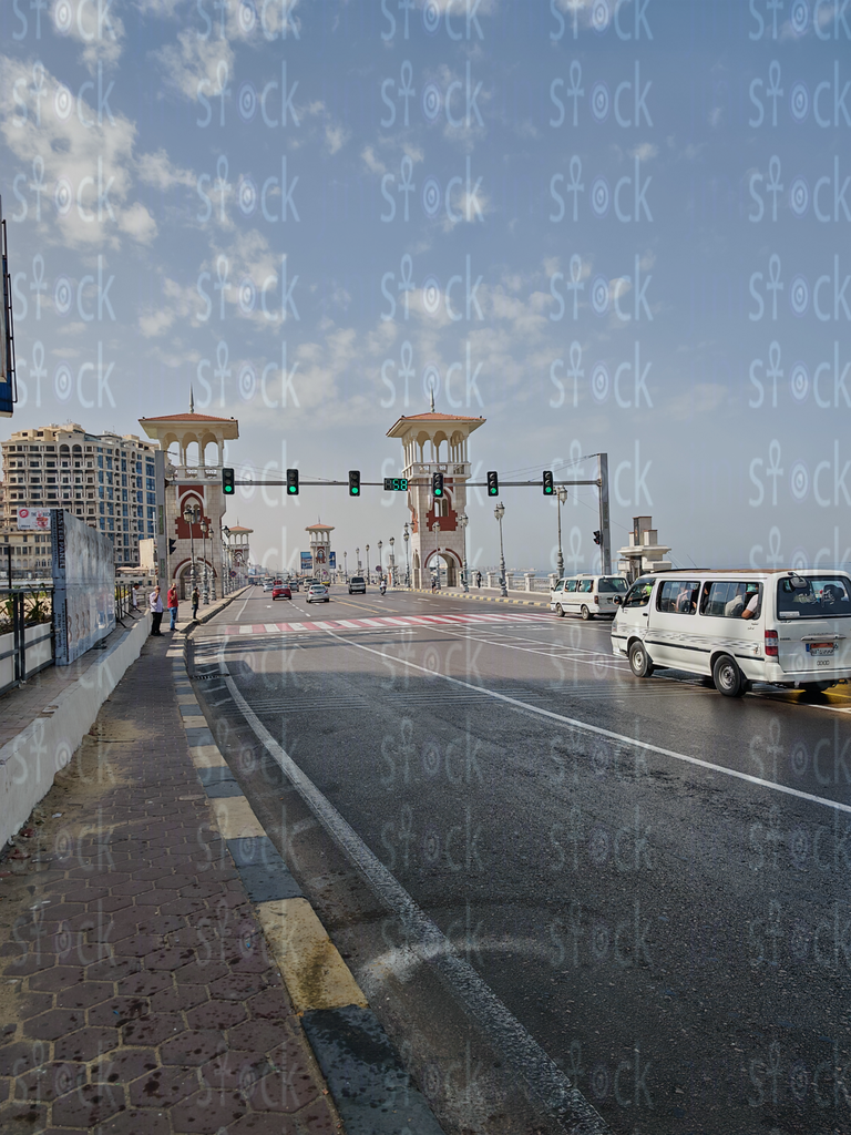 Calm traffic in the morning in Alexandria