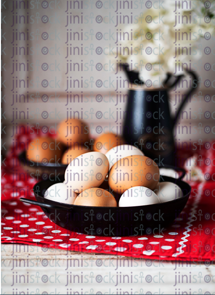 boiled eggs in breackfast - stock image