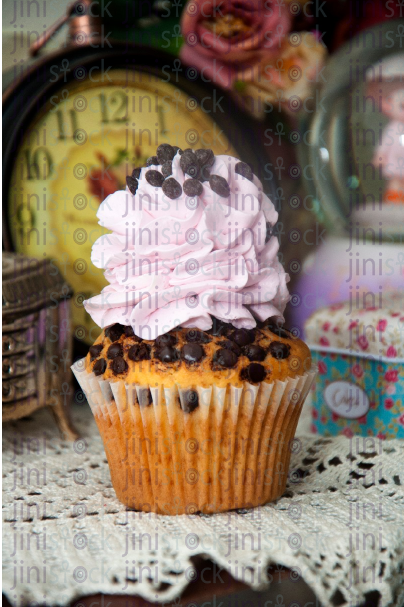 cup cake on a home counter - stock image