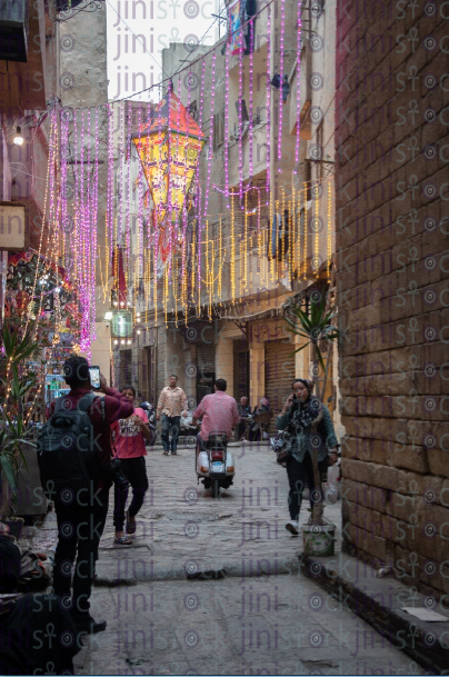 ramadan lantern decorating the streets - stock image