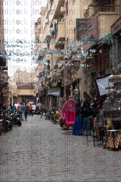 ramadan theme in cairo streets - stock image