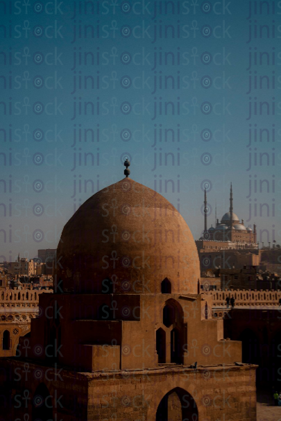 Ablution from inside Amr Ibn Al-Aas Mosque - stock image
