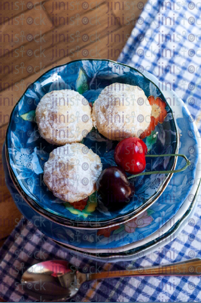 kahk on a blue plate - stock image