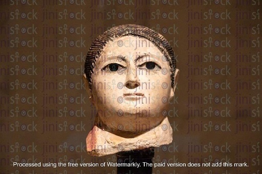 roman empire head coloured - stock image