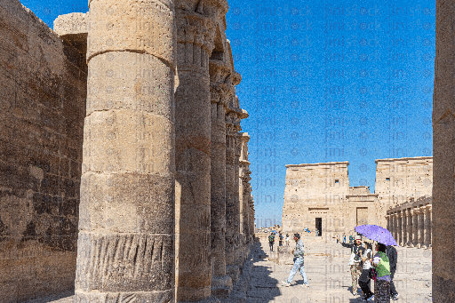 Tourists inside pharaohs Temple