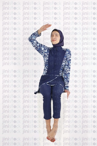 A stock image of a female model wearing a burkini