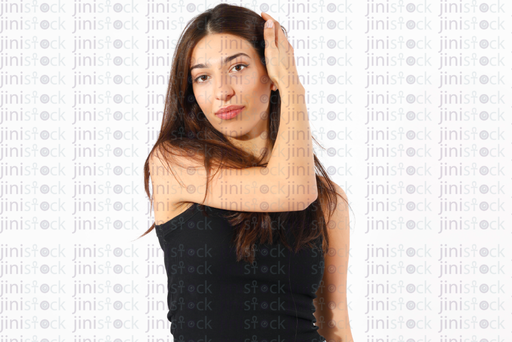 Egyptian model with long hair stock image