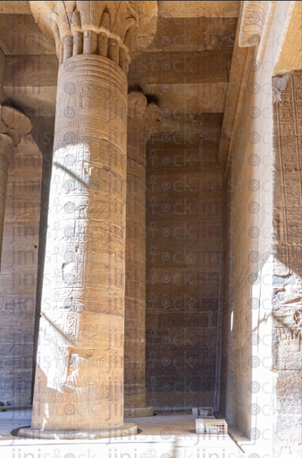pillars in pharonic temple in the morning